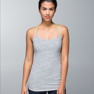 Lululemon Dancing Warrior tank in Wee Are From Space/Silver Spoon/Clear Mint